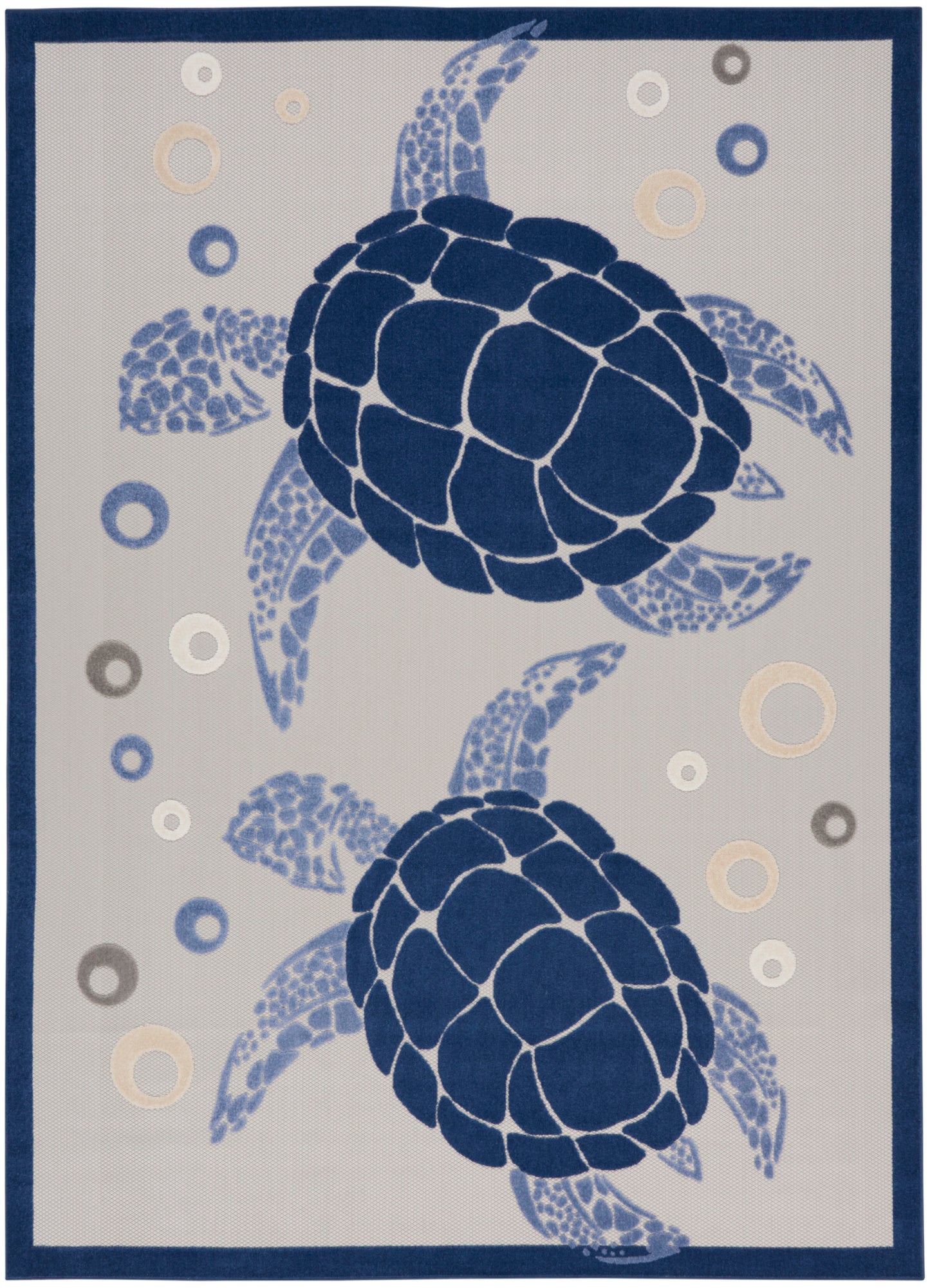 Nourison Home Aloha ALH27 Navy Blue Contemporary Power-loomed Rugs