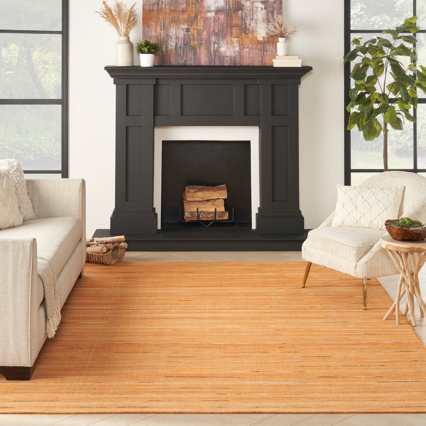 Nourison Home Interweave  Orange  Contemporary