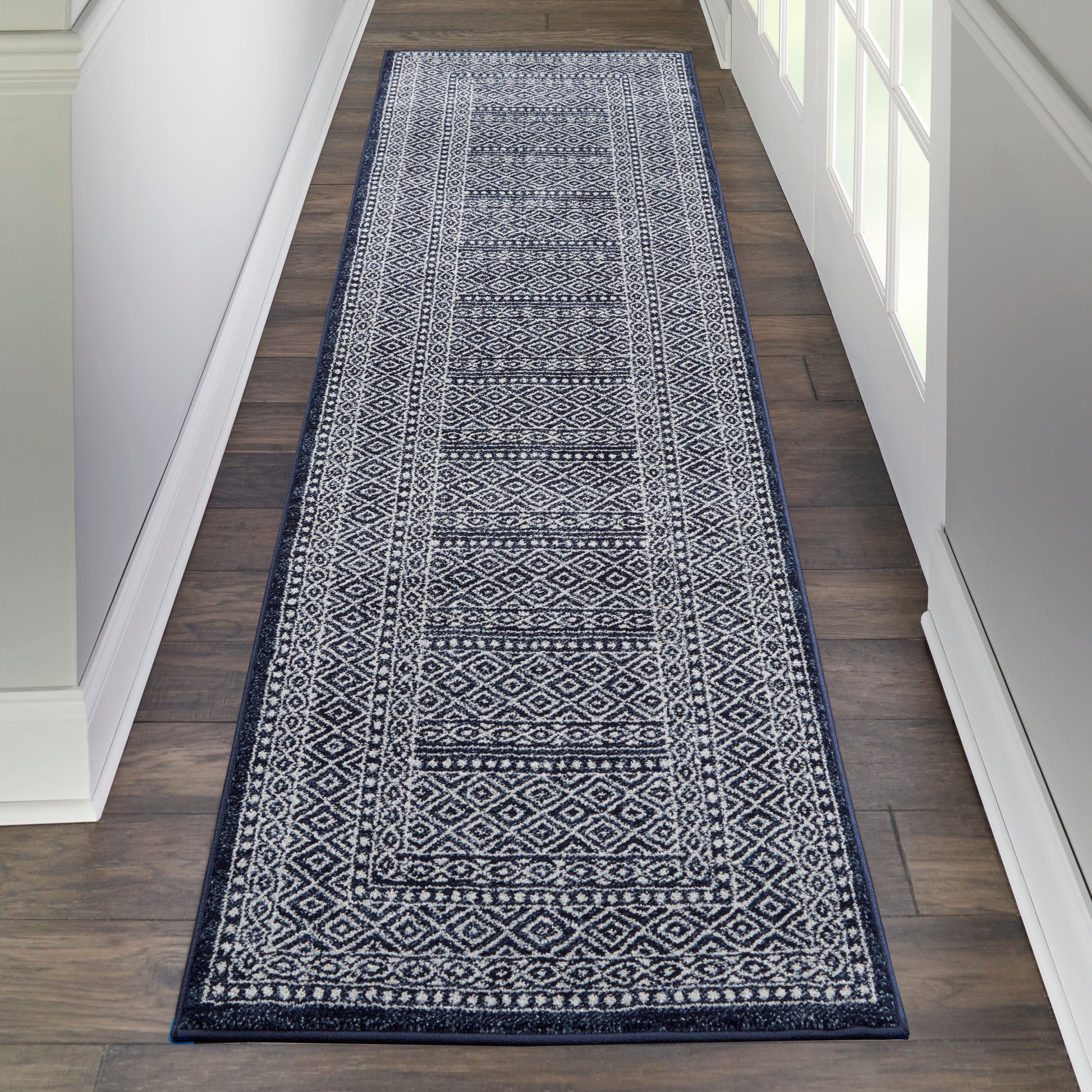 Nourison Home Palermo  Navy Grey  Contemporary