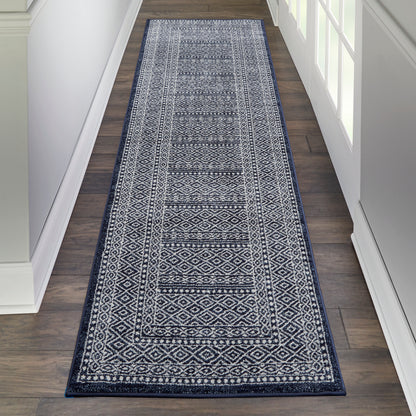 Nourison Home Palermo  Navy Grey  Contemporary