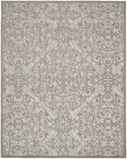 Nourison Home Damask  Ivory Grey  Traditional