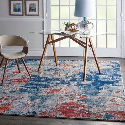 Nourison Home Artworks  Navy Brick  Contemporary