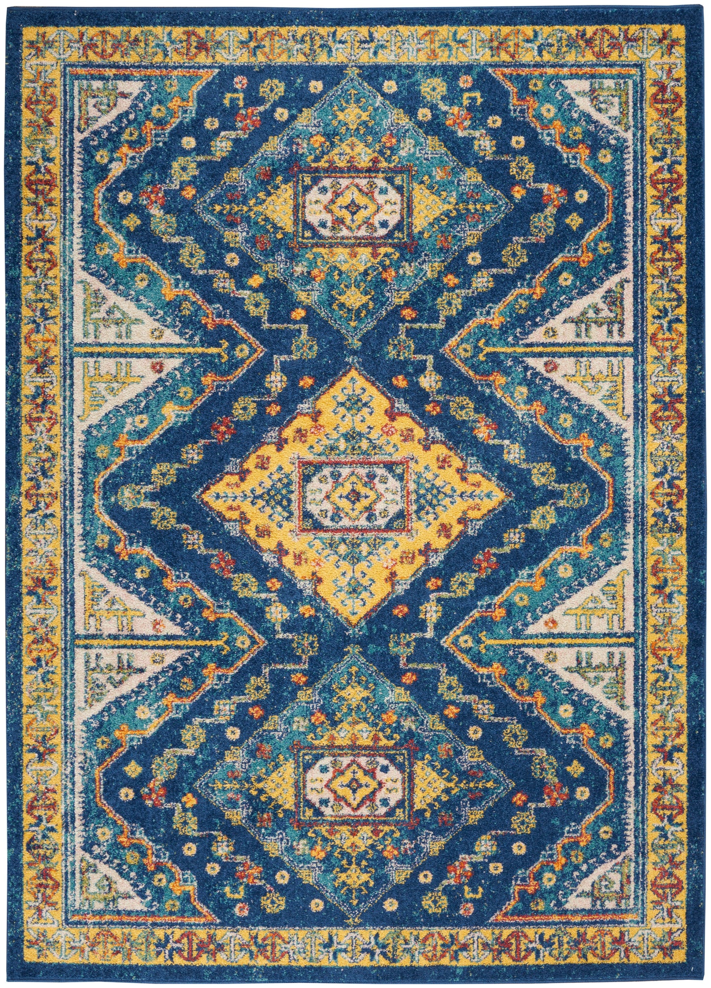 Nourison Home Allur ALR02 Navy Multicolor Transitional Power-loomed Rug