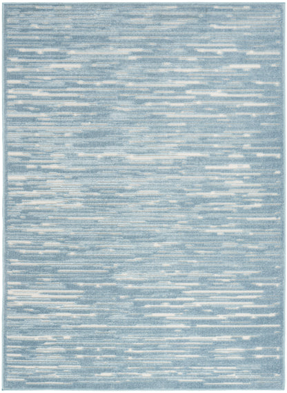 Nourison Home Care Free CAF04 Blue Contemporary Loom-woven Rug