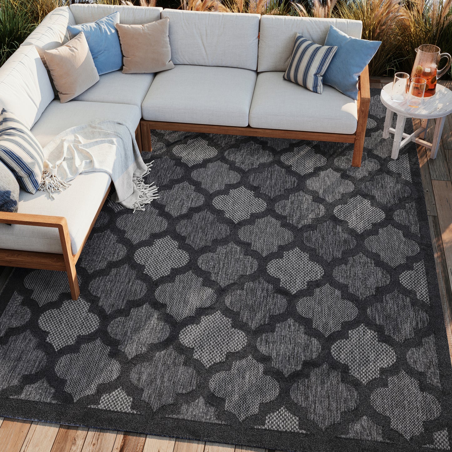 Nourison Home Easy Care  Charcoal Black  Contemporary