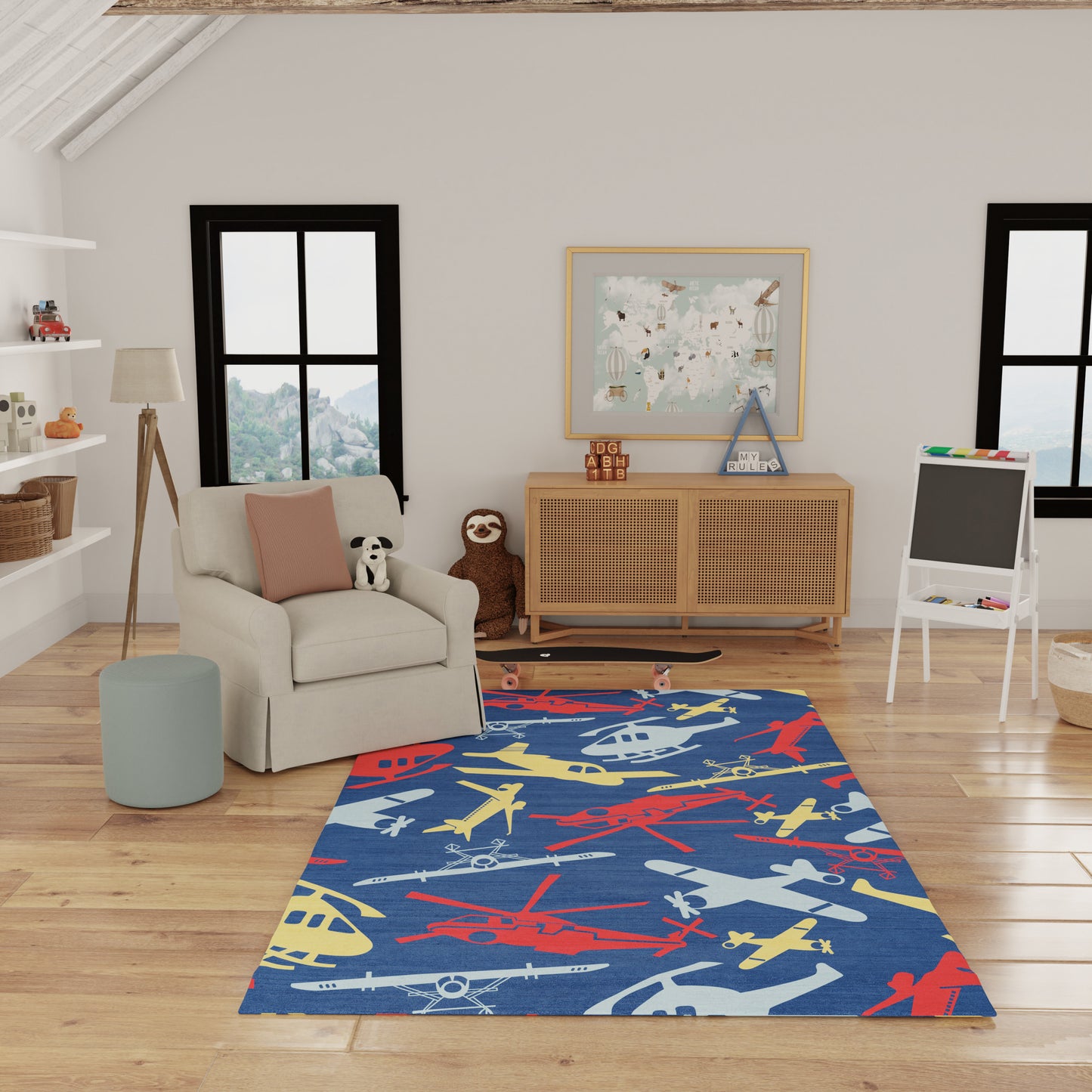 Nourison Home Imagination  Navy Multicolor  Contemporary