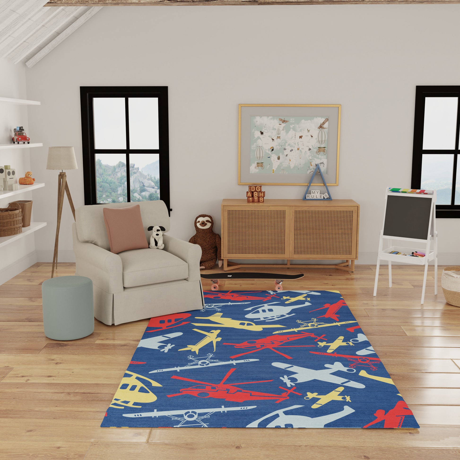 Nourison Home Imagination  Navy Multicolor  Contemporary