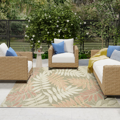 Nourison Home Aloha  Sage Rose  Contemporary