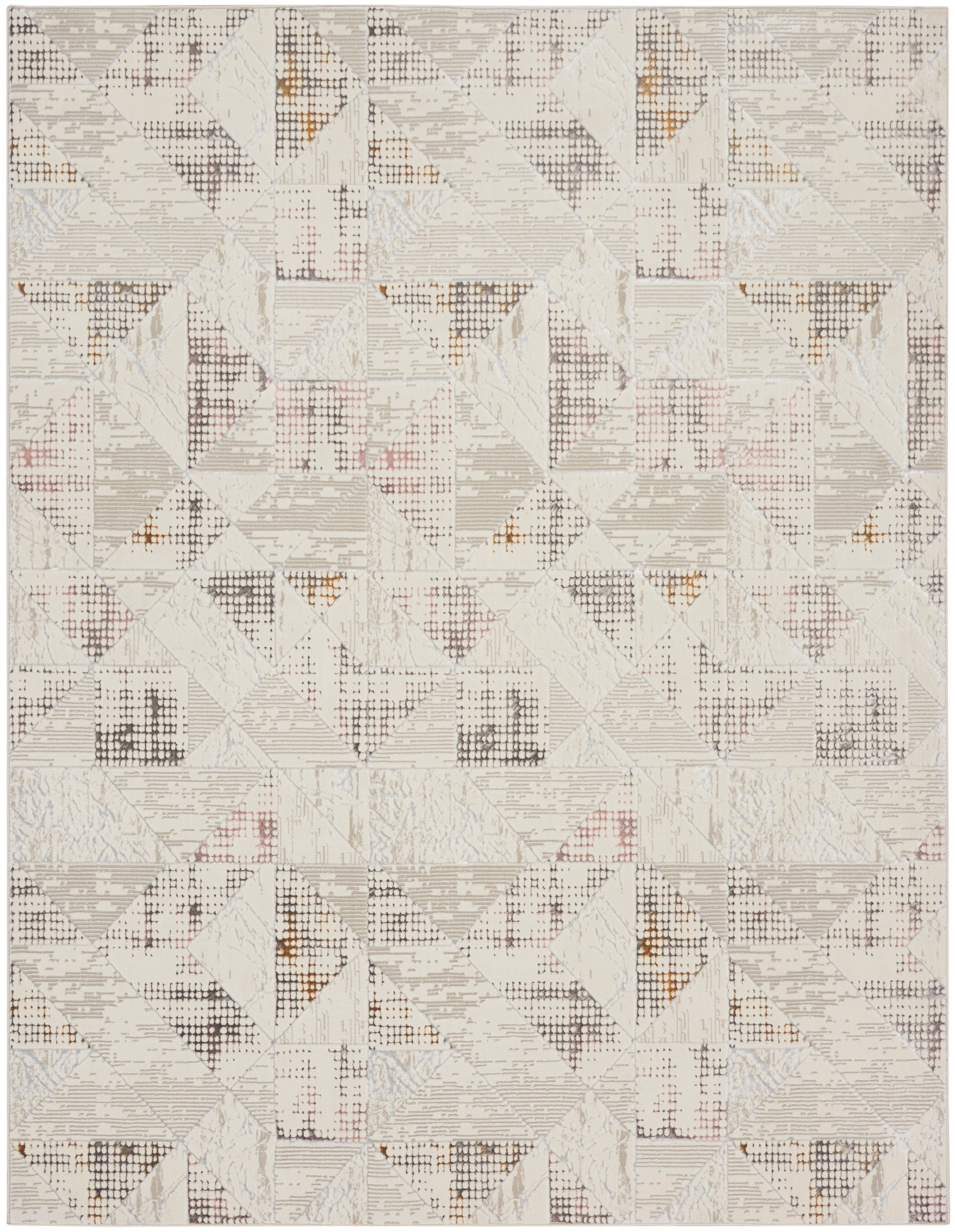 Nourison Home Glitz  Ivory Multicolor  Contemporary