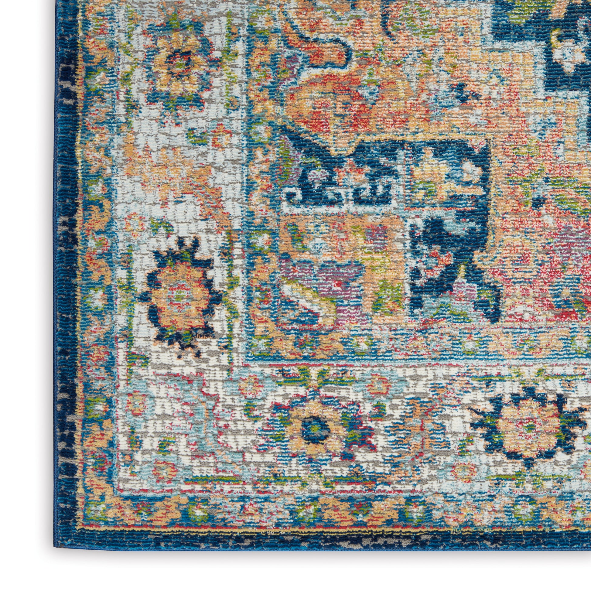 Nourison Home Ankara Global  Blue Multicolor  Traditional