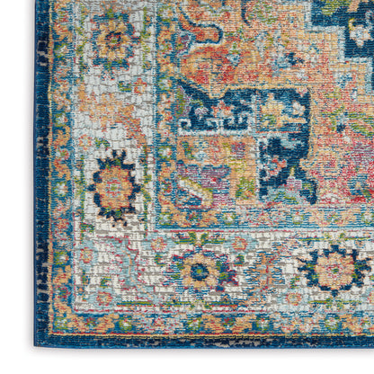 Nourison Home Ankara Global  Blue Multicolor  Traditional
