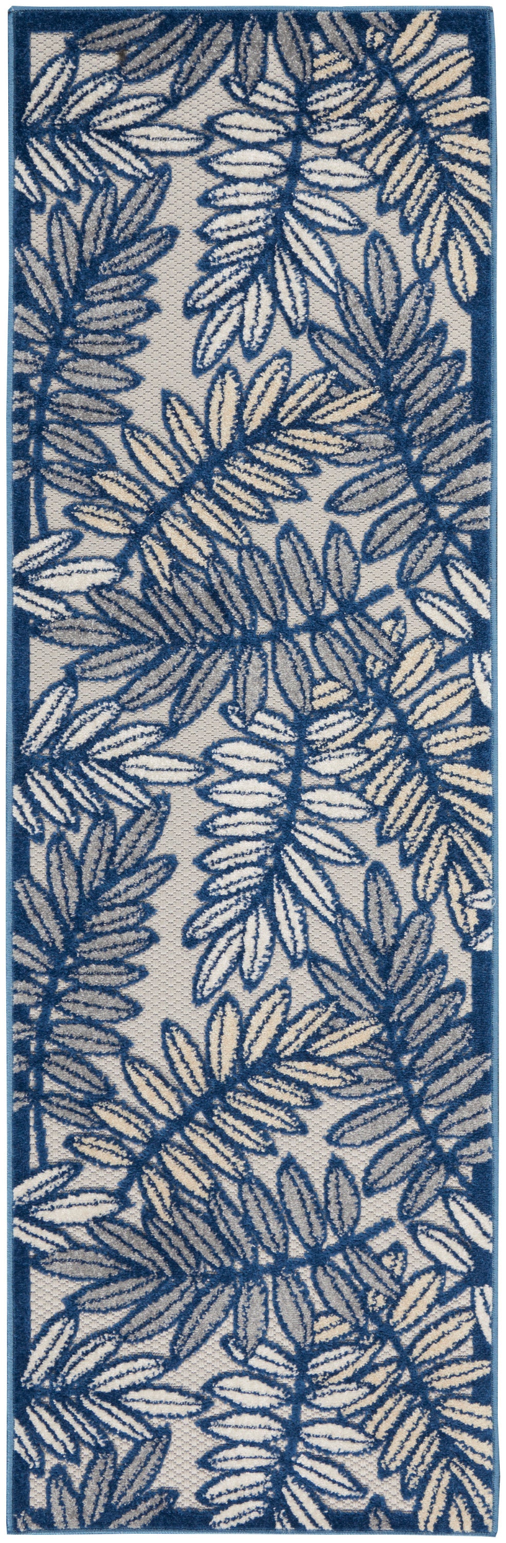 Nourison Home Aloha ALH18 Ivory Navy Contemporary Power-loomed Rugs