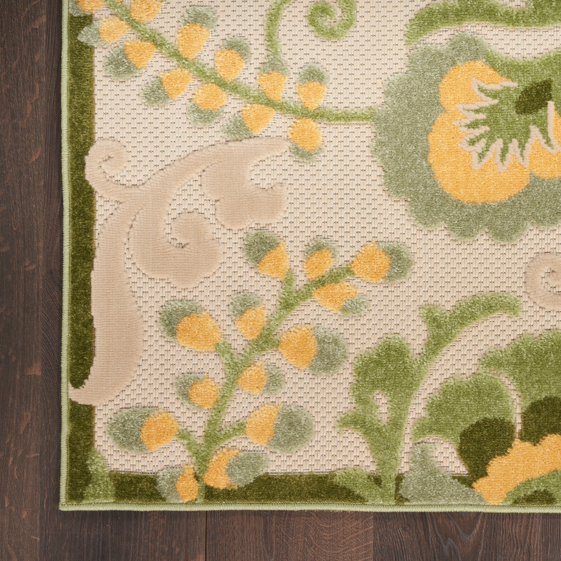 Nourison Home Aloha  Ivory Green  Contemporary