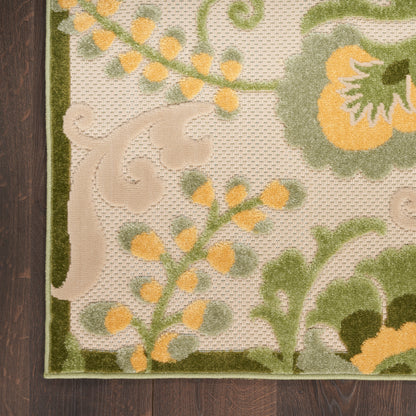 Nourison Home Aloha  Ivory Green  Contemporary