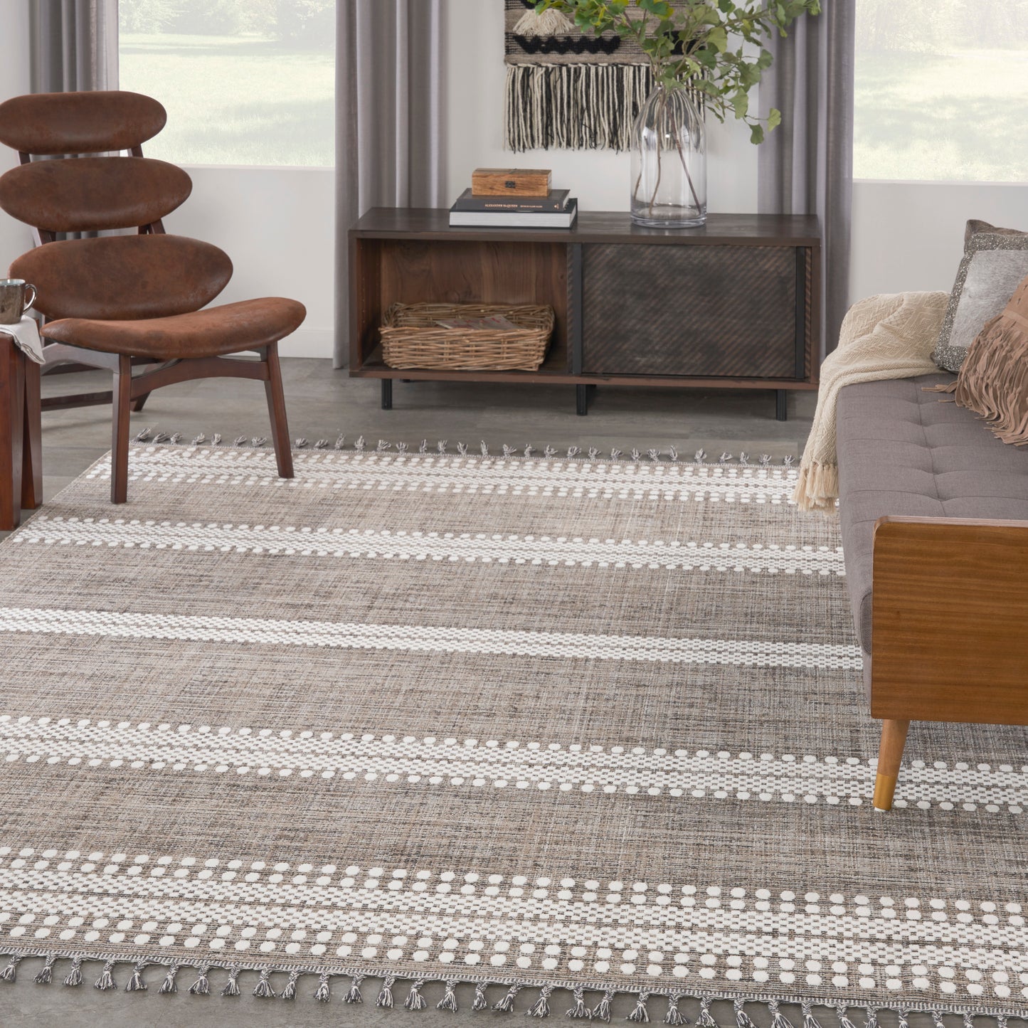 Nourison Home Asilah  Mocha Ivory  Contemporary