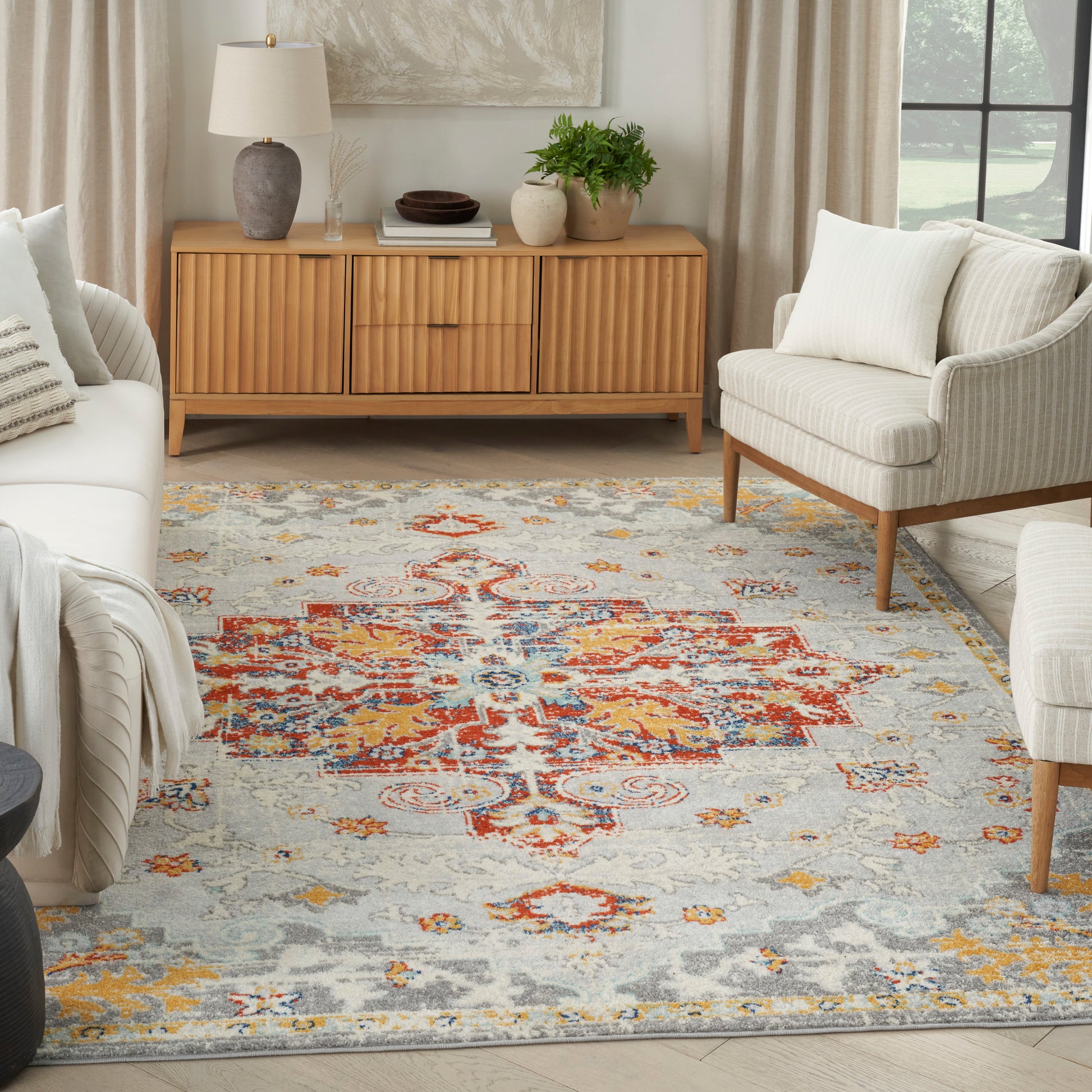 Nourison Home Passion  Grey Multicolor  Traditional
