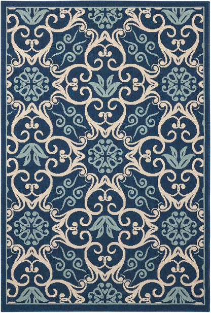 Nourison Home Caribbean CRB02 Navy Transitional Power-loomed Rug