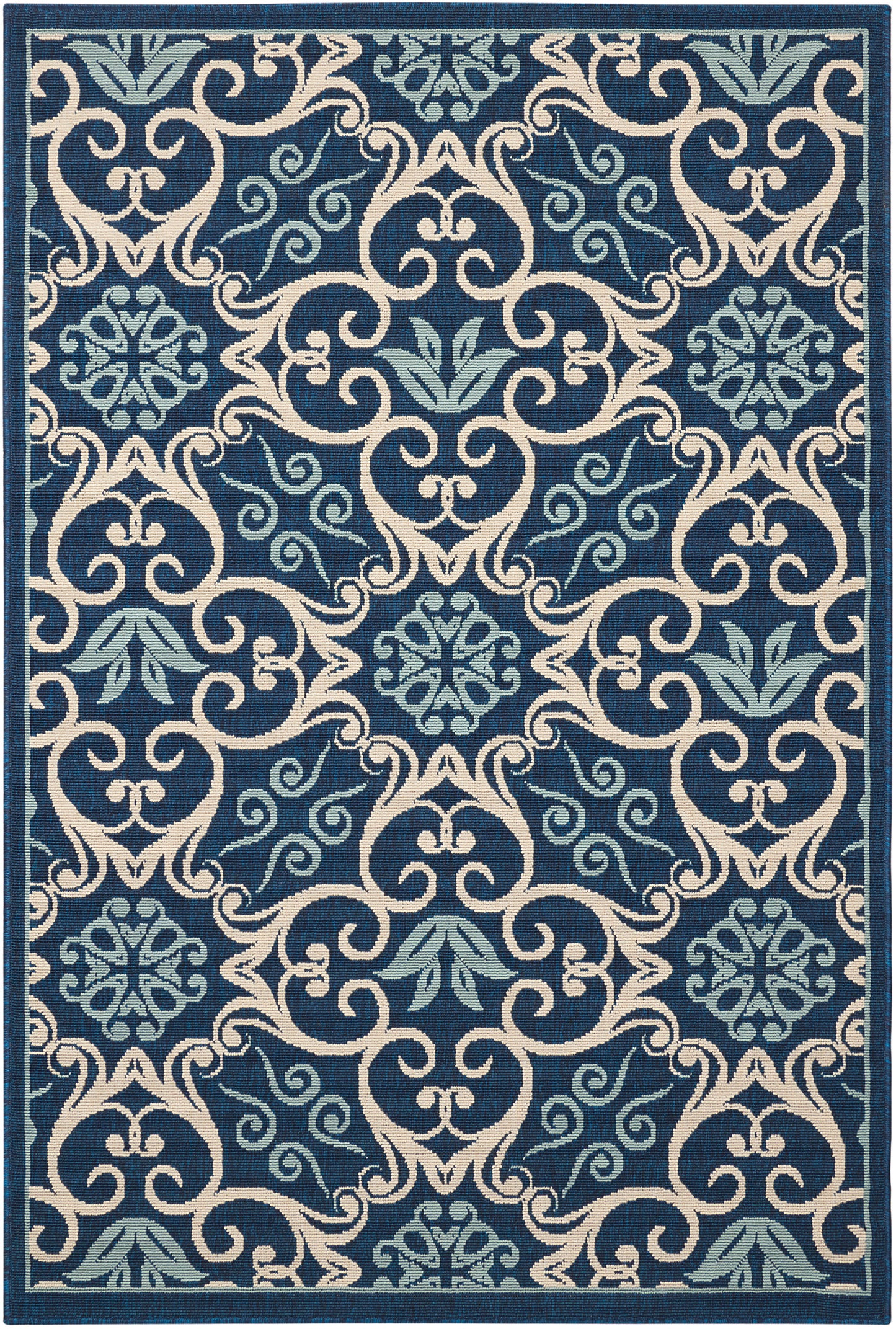Nourison Home Caribbean CRB02 Navy Transitional Power-loomed Rug
