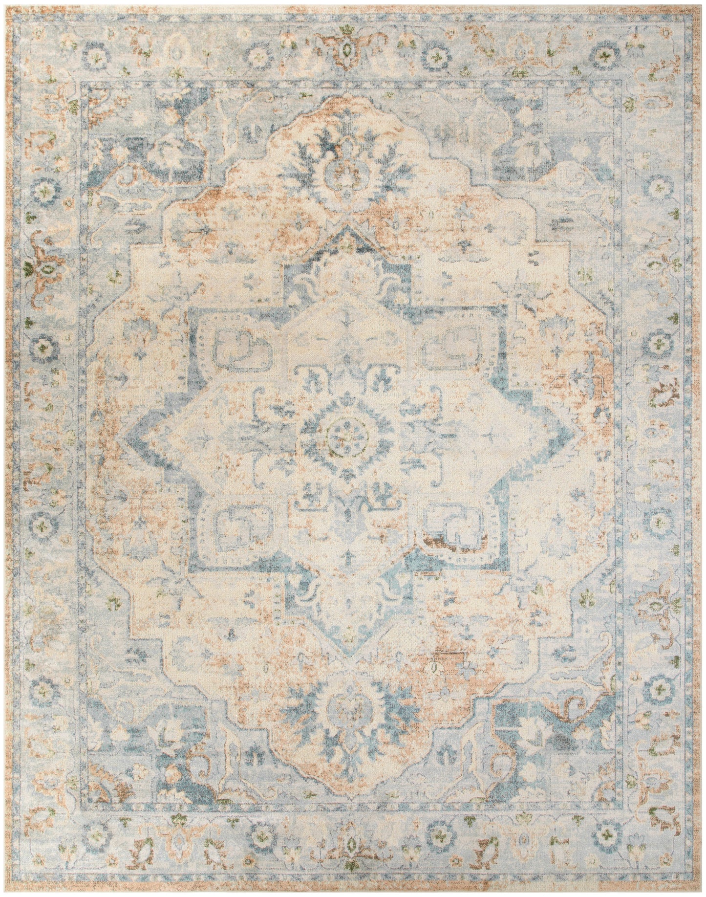 Nourison Home Astra Machine Washable  Beige Blue  Traditional