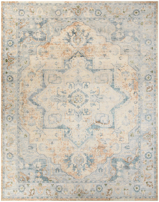 Nourison Home Astra Machine Washable  Beige Blue  Traditional