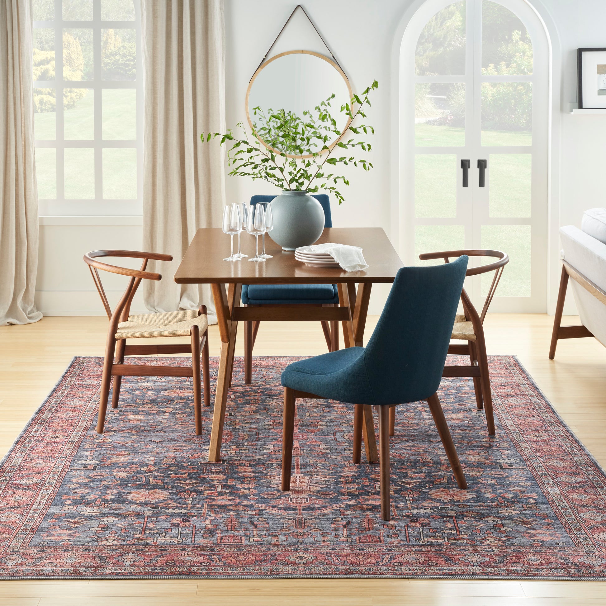 Nourison Home Grand Washables  Navy Brick  Traditional