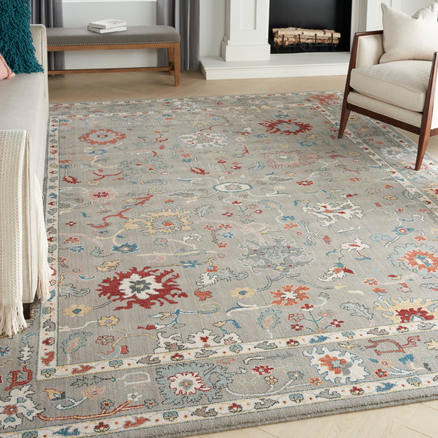 Nourison Home Parisa  Grey  Traditional