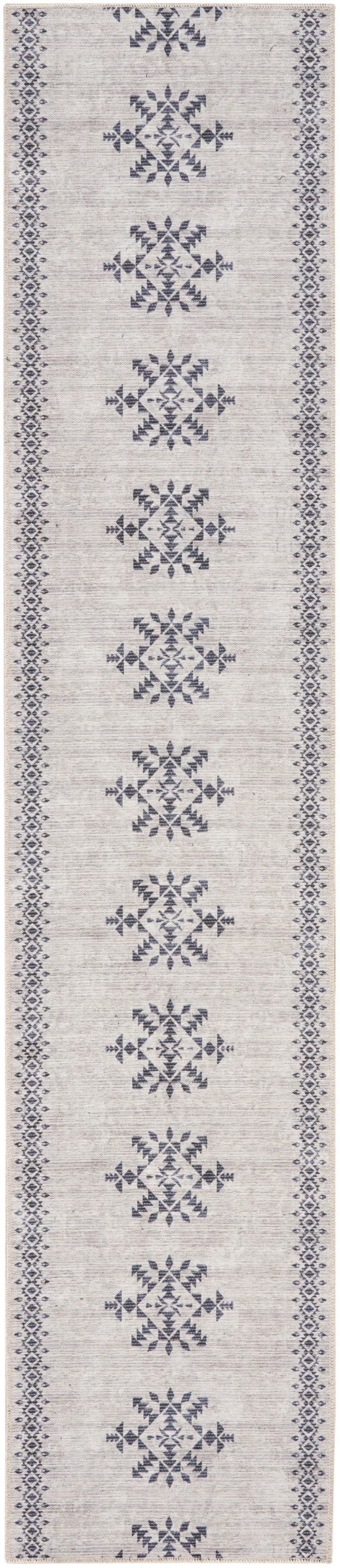 Nourison Home New Concept Washables SR109 Ivory Charcoal Contemporary Machine Woven Rug