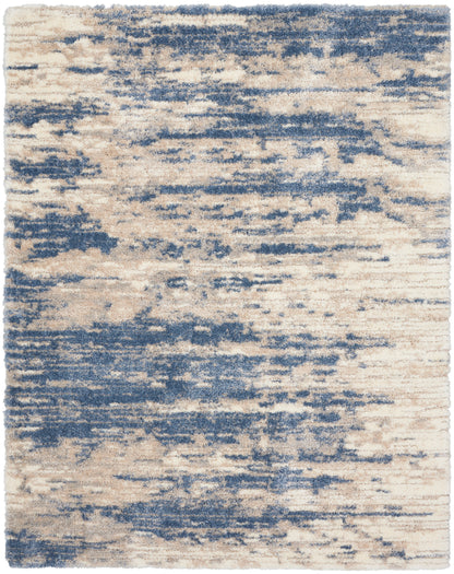 Nourison Home Dreamy Shag DRS10 Light Blue Grey Contemporary Power-loomed Rug