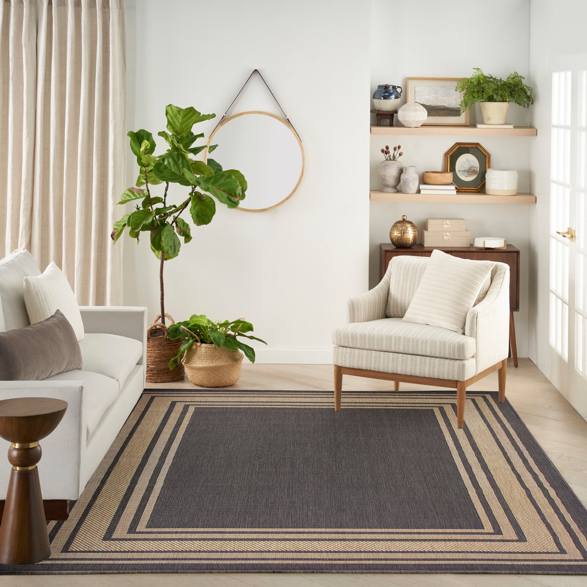 Nourison Home Horizon Indoor/Outdoor  Charcoal  Contemporary