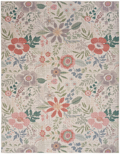 Nourison Home Nourison Washables NWB06 Cream Multicolor Traditional Power-loomed Rug