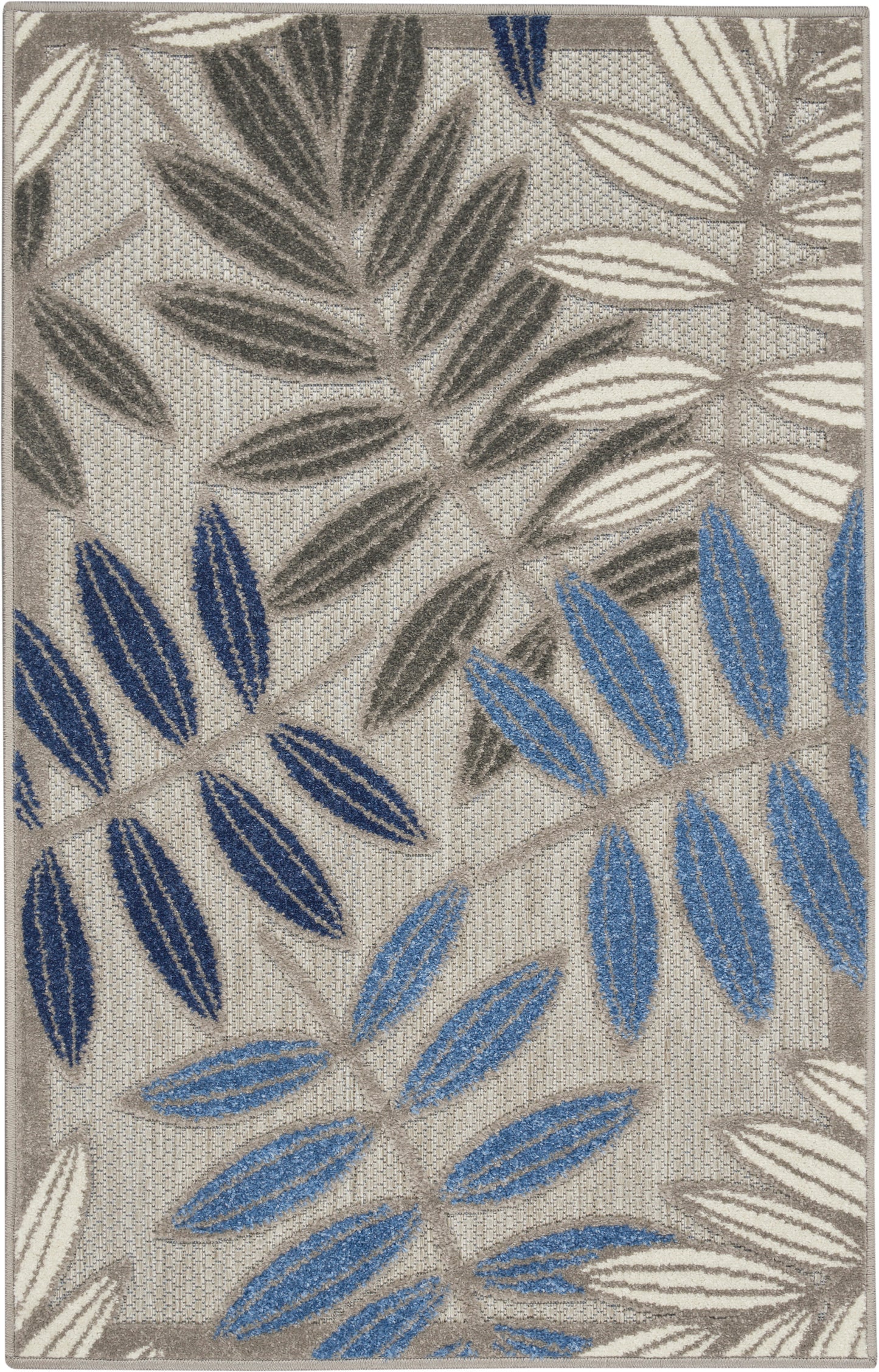 Nourison Home Aloha ALH18 Grey Blue Contemporary Power-loomed Rugs