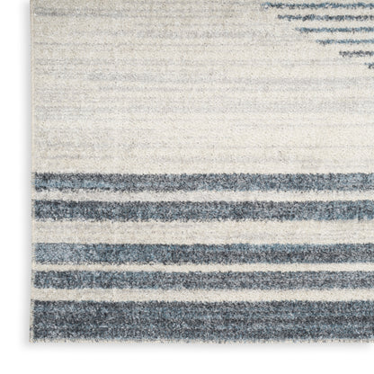 Nourison Home Astra Machine Washable  Ivory Blue  Contemporary