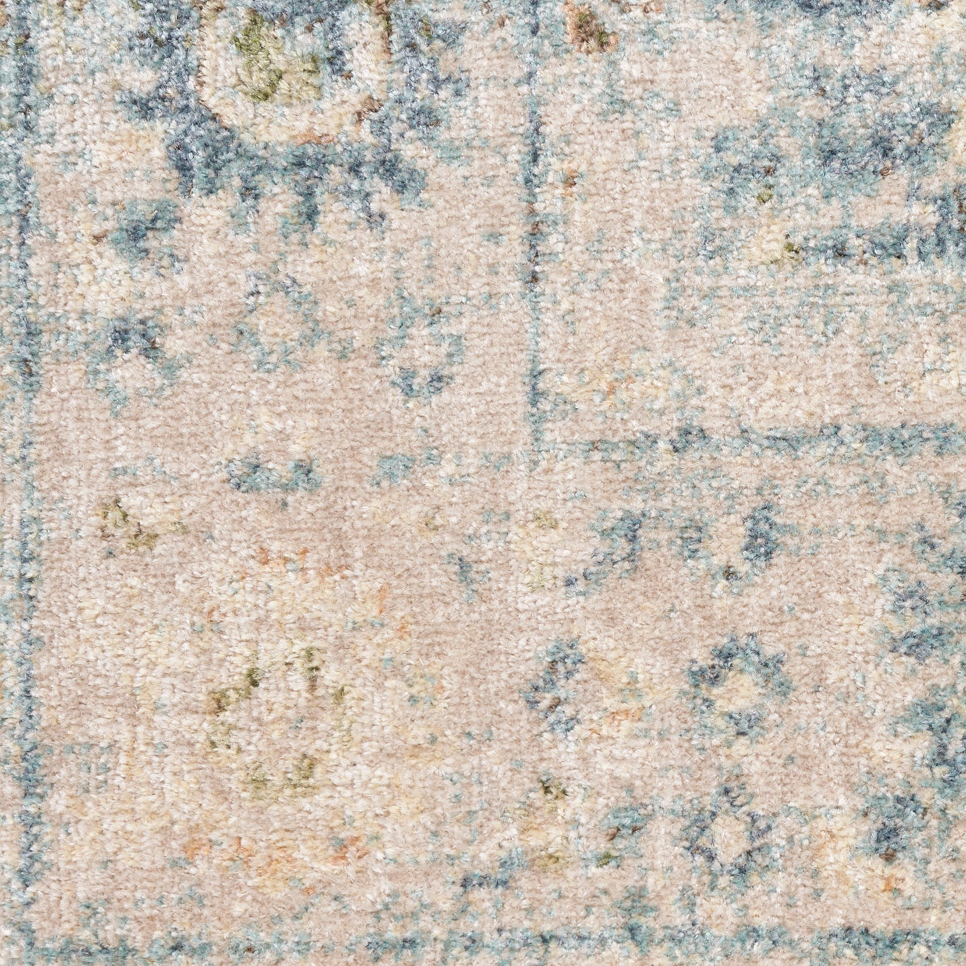 Nourison Home Astra Machine Washable  Teal Beige  Traditional