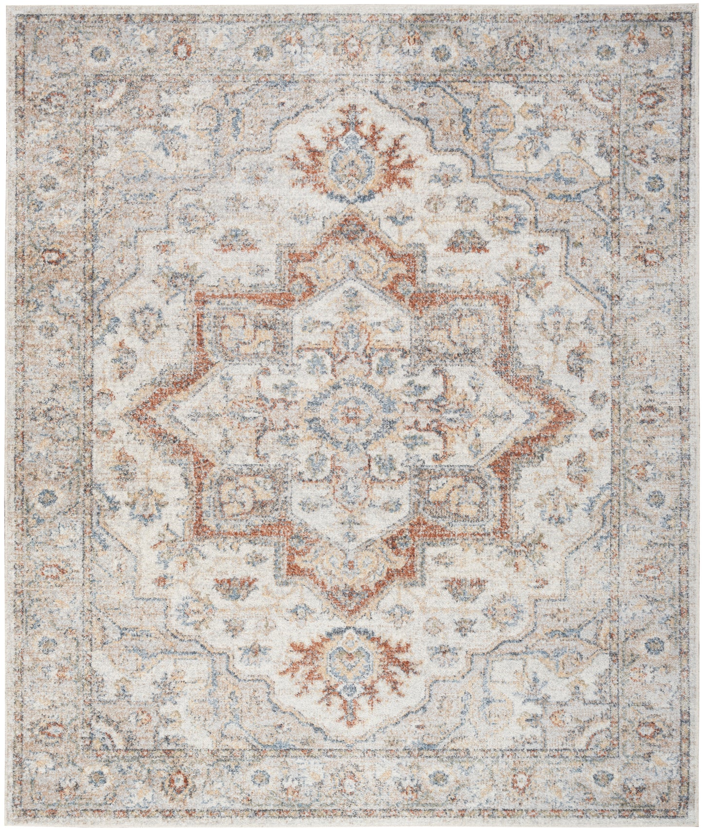 Nourison Home Astra Machine Washable ASW12 Grey Multicolor Traditional Power-loomed Rug