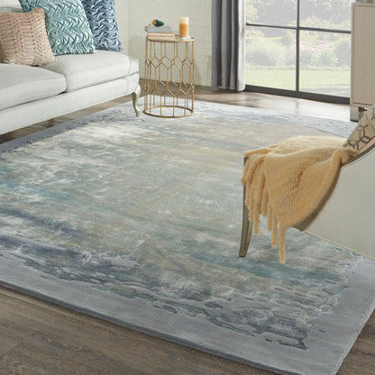 Nourison Home Prismatic  Seafoam Silver  Contemporary