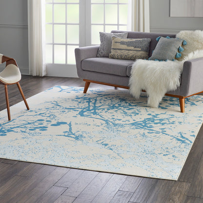 Nourison Home Jubilant  Ivory Blue  Contemporary