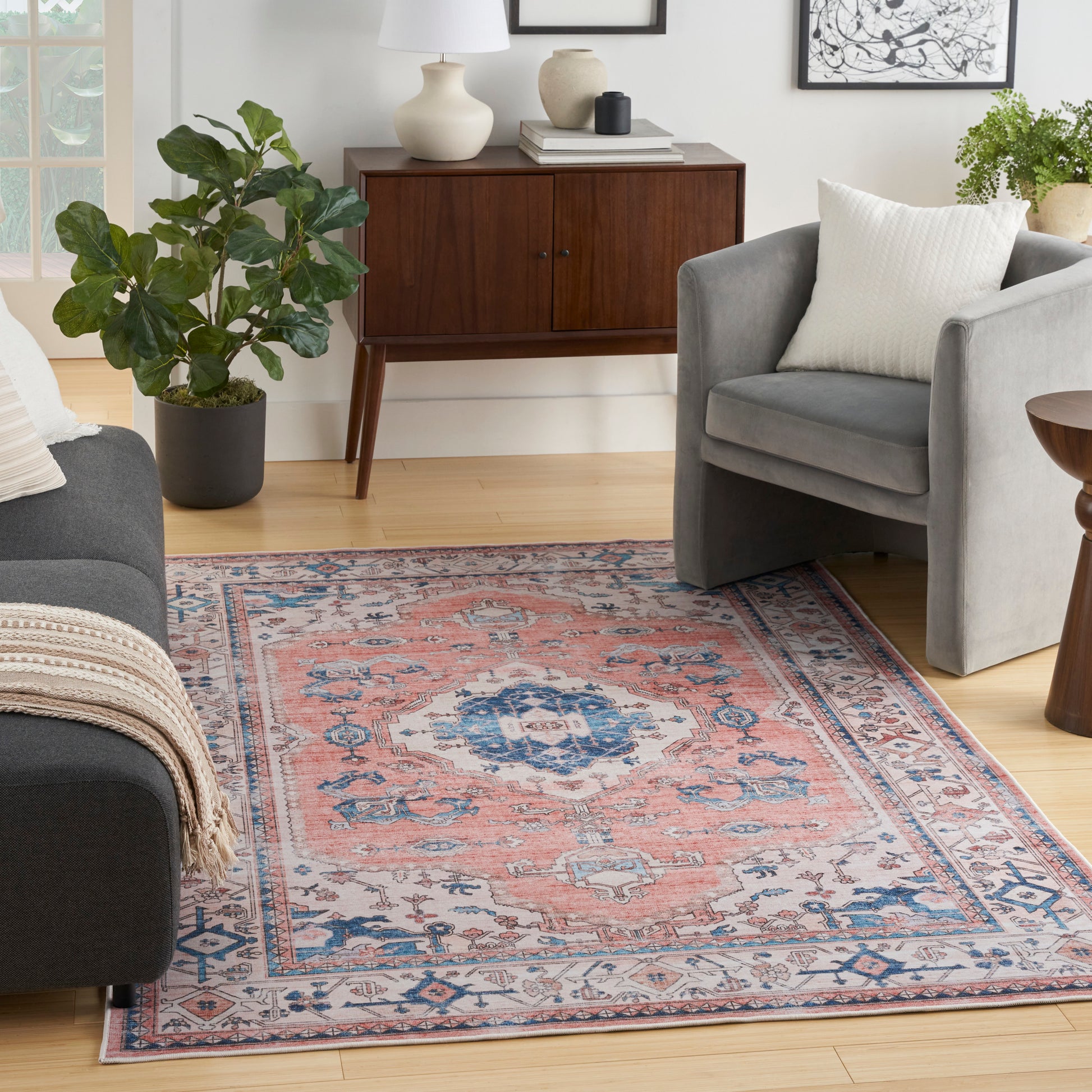 Nourison Home Fulton  Coral  Traditional