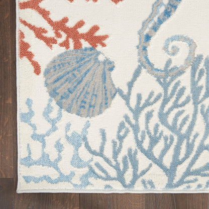 Nourison Home Seaside  Ivory Multicolor  Contemporary