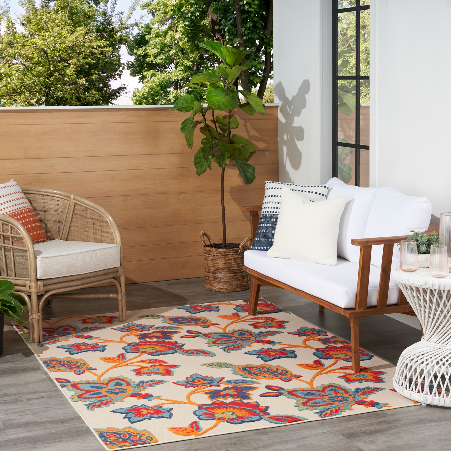 Nourison Home Aloha  Multicolor  Contemporary