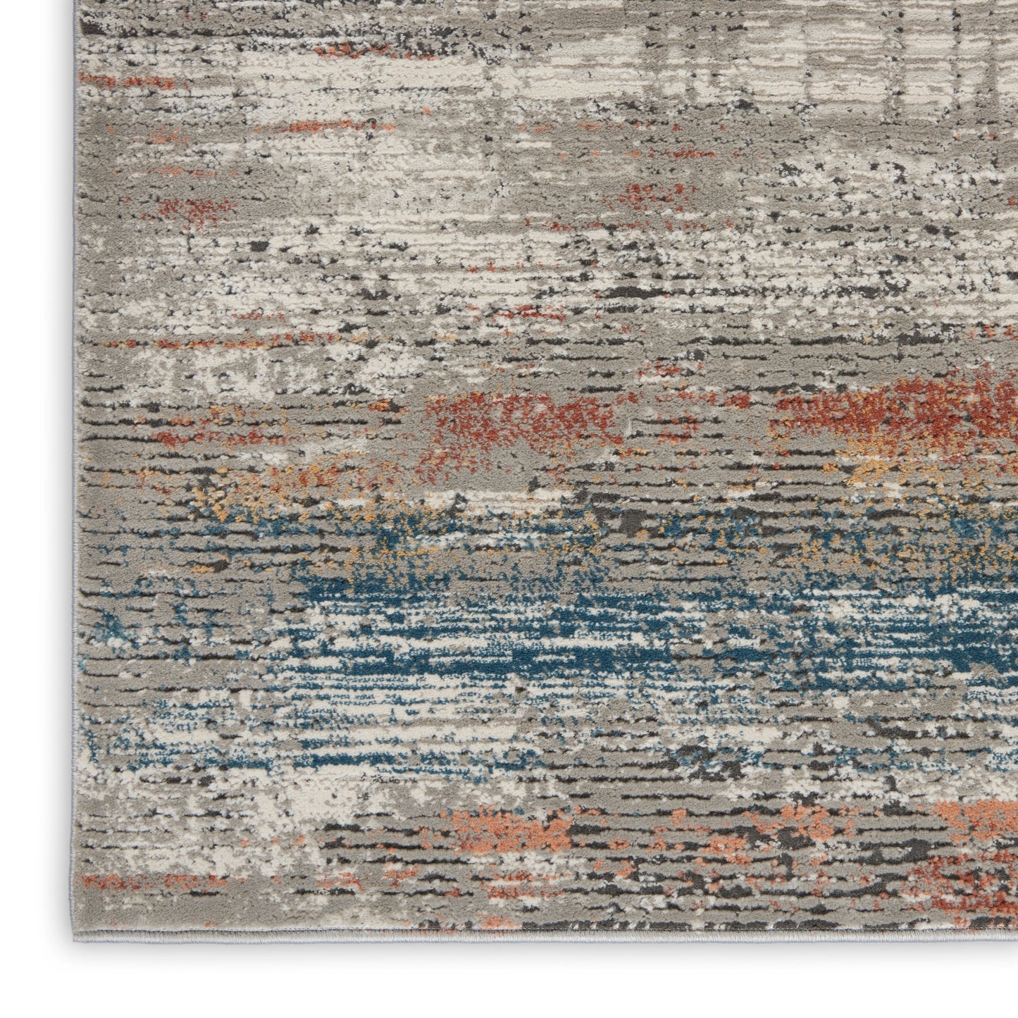 Nourison Home Rustic Textures  Grey Multicolor  Contemporary