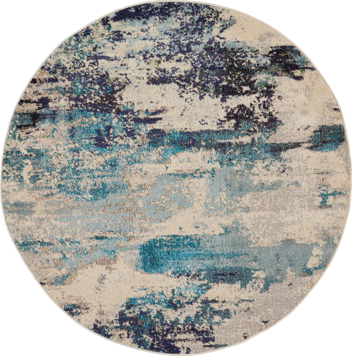 Nourison Home Celestial CES02 Ivory Teal Blue Contemporary Power-loomed Rugs