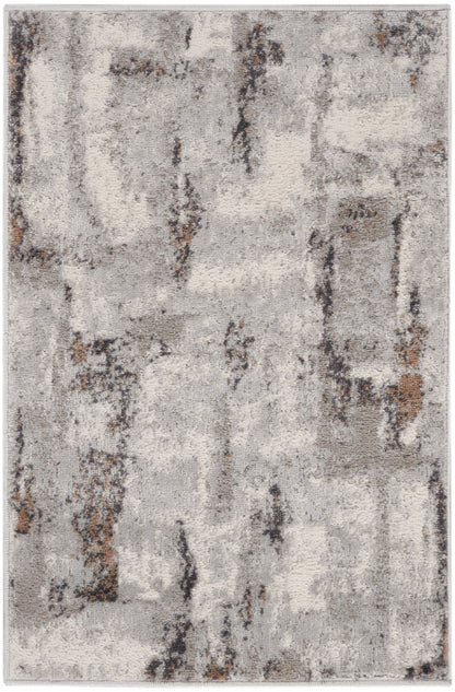 Nourison Home Elation ETN06 Grey Ivory Contemporary Power-loomed Rug