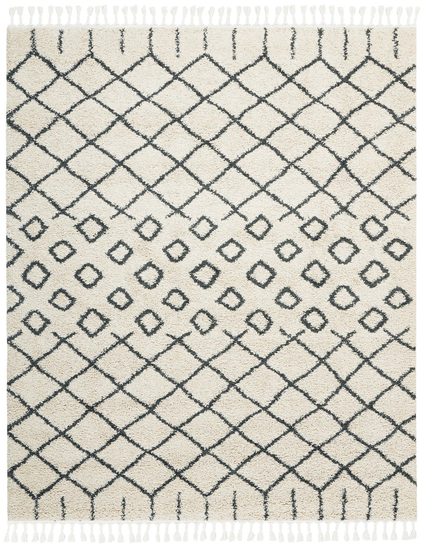 Nourison Home Moroccan Shag MRS01 Cream Transitional Power-loomed Rug