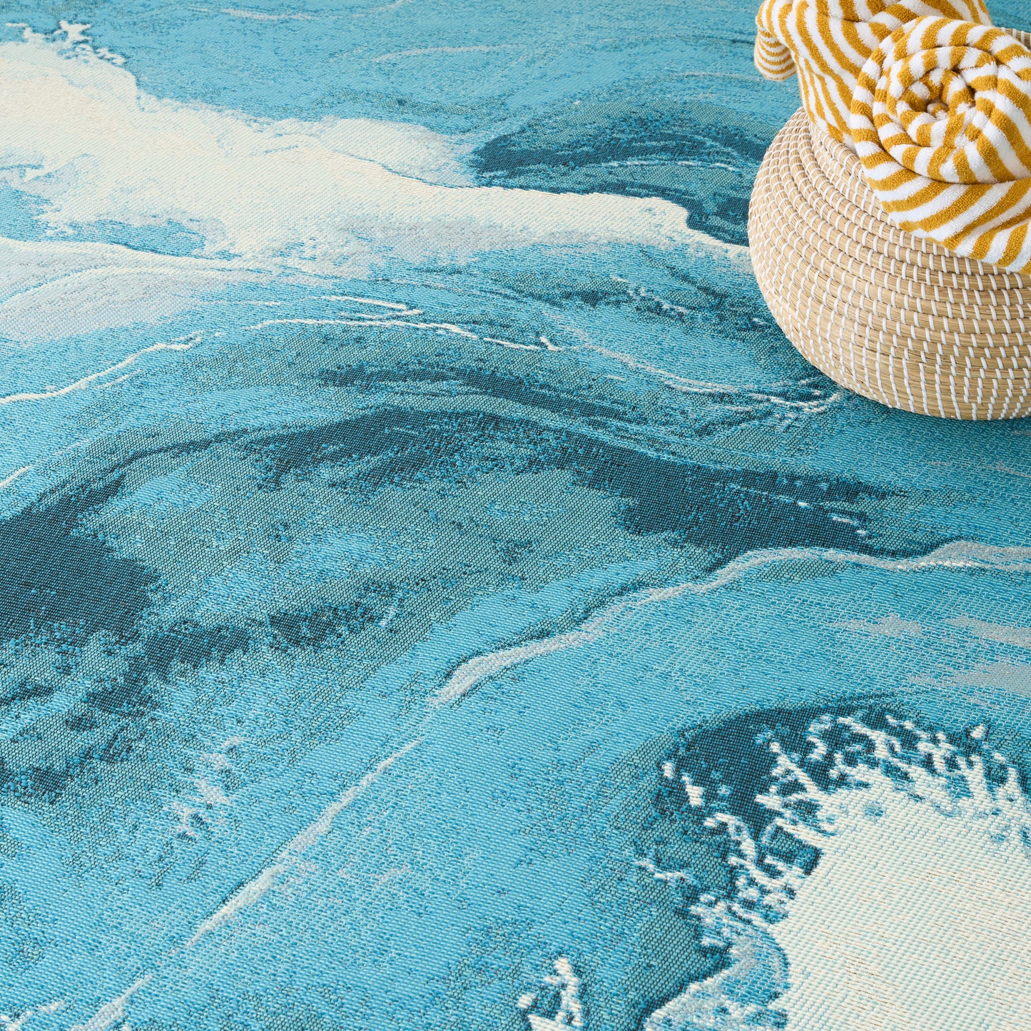Nourison Home Color Splash  Ivory Blue  Contemporary