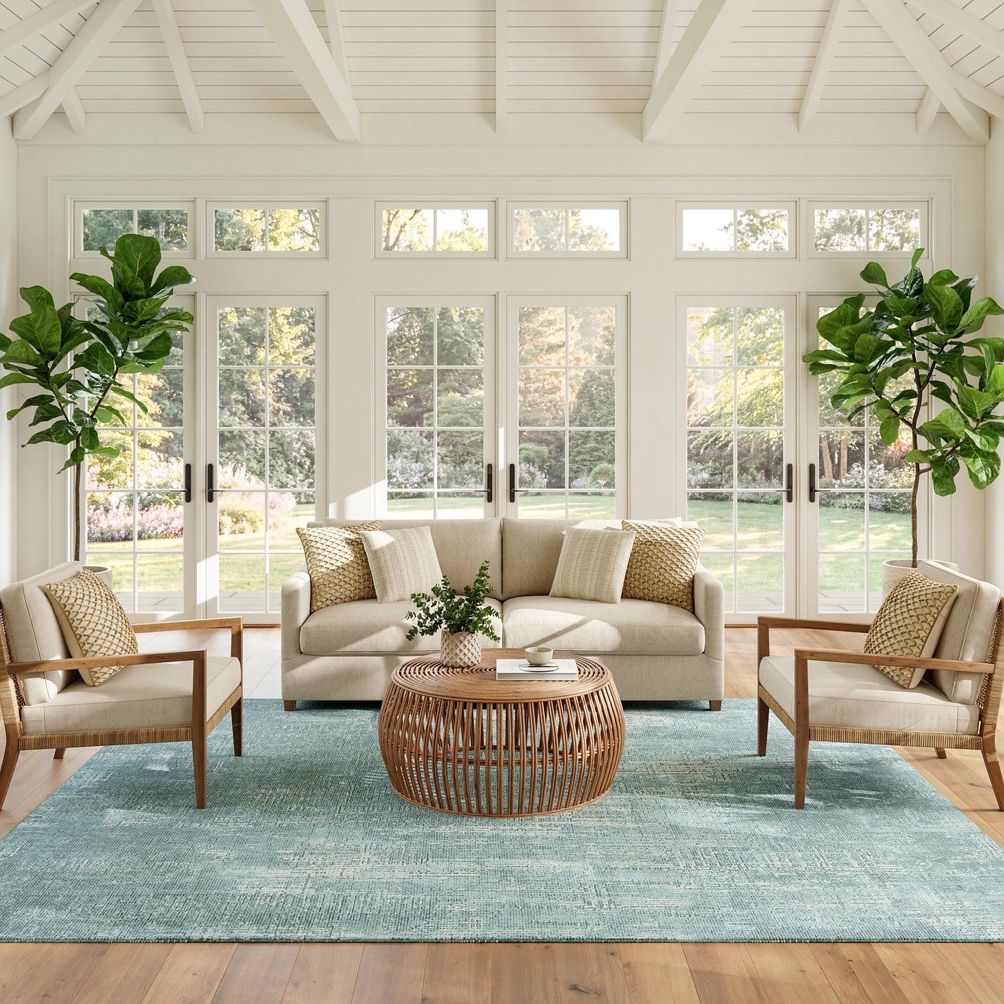 Nourison Home Botanical Washables  Green  Contemporary