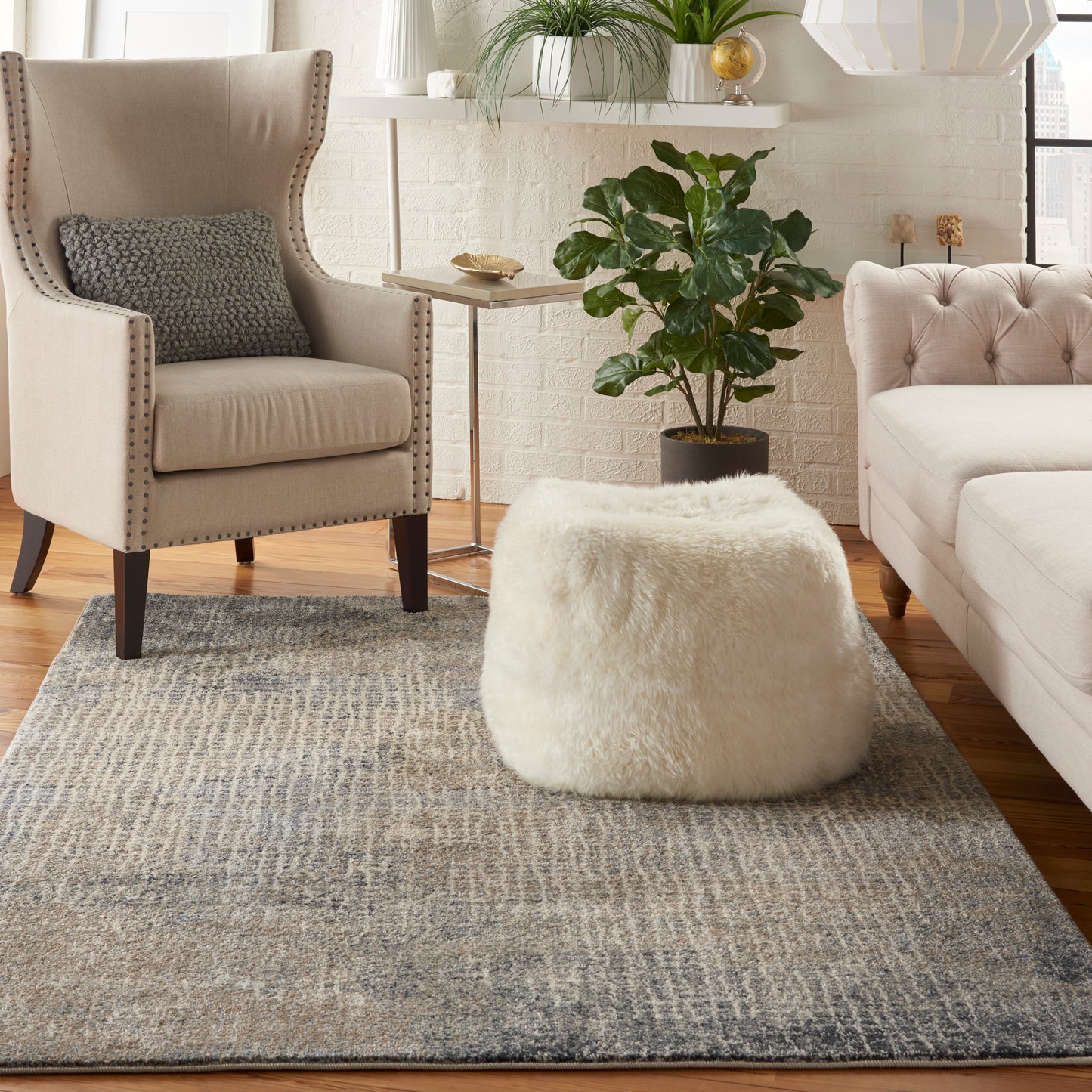 Nourison Home Moroccan Celebration  Ivory Grey  Contemporary