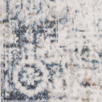 Nourison Home Astra Machine Washable  Ivory Blue  Traditional