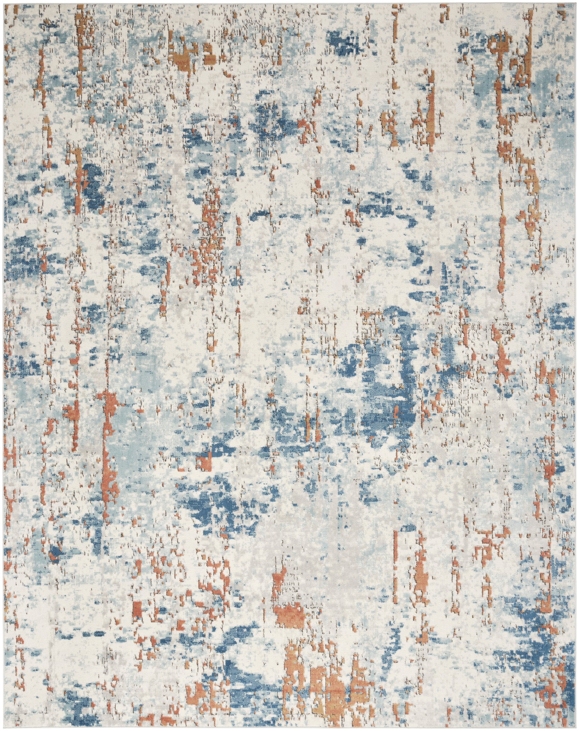 Nourison Home Quarry  Beige Blue Rust  Contemporary