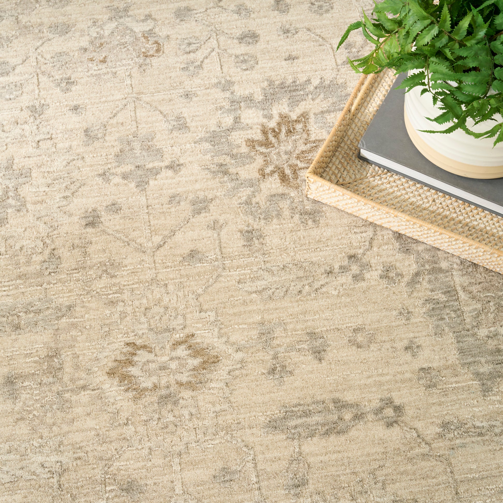 Nourison Home Moonlit  Ivory Grey  Traditional