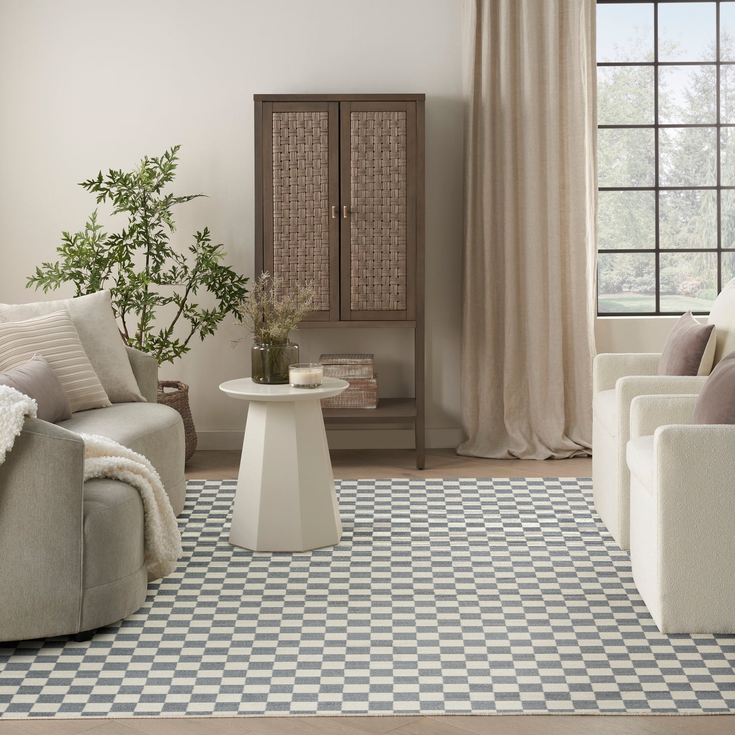 Nourison Home Serenity Home  Ivory Blue  Contemporary